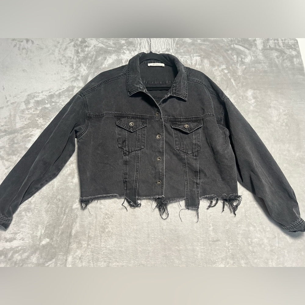 A Beautiful Soul Cropped Denim Jacket Women’s X XL Black Distressed Grunge